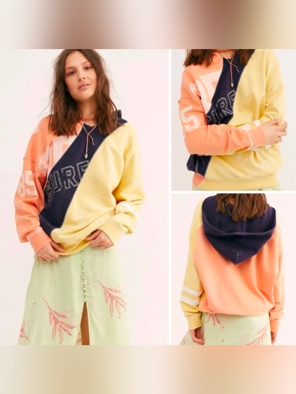 We The Free Beach Break Graphic Oversized Hoodie Pullover Small NWT$168